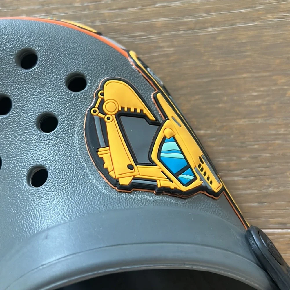 Crocs Crocband Fun Lab Graphic Construction Digger Slip On Clog Shoe | 3Y